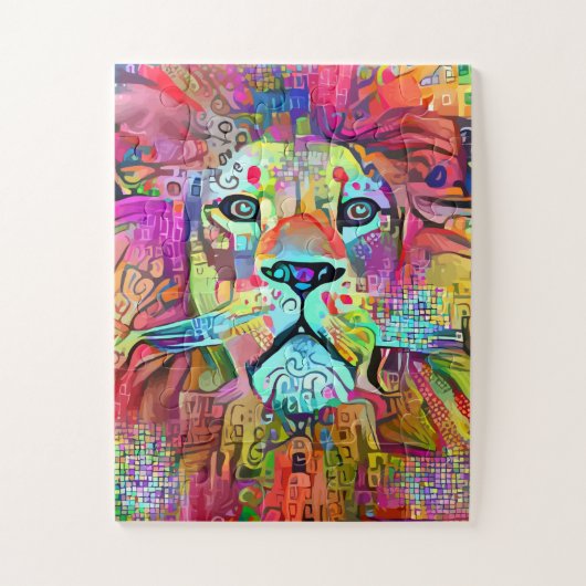 COLORFUL LION ART JIGSAW PUZZZLE LEGPUZZEL (Verticaal)