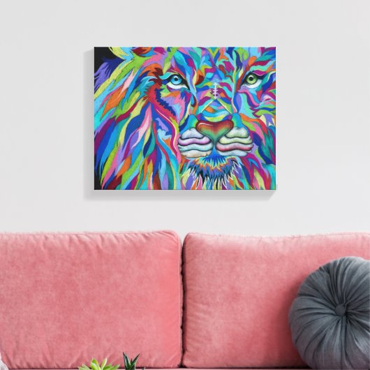 Colorful Lion Canvas Afdruk (Insitu (Woonkamer))