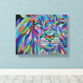 Colorful Lion Canvas Afdruk (Insitu (Houten vloer))