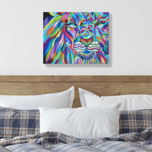 Colorful Lion Canvas Afdruk (Insitu (Slaapkamer))
