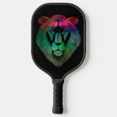 Colorful Lion Cool Chic Modern Grafisch Aangepaste Pickleball Paddle (Achterkant)