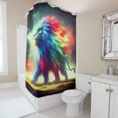 Colorful Lion Douchegordijn (In situ)