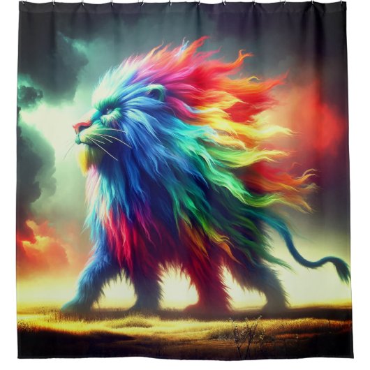 Colorful Lion Douchegordijn (Voorkant)