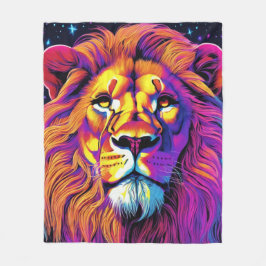 Colorful Lion Fleece Deken