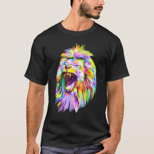 Colorful Lion Head Pop Art voor leeuwen T-shirt