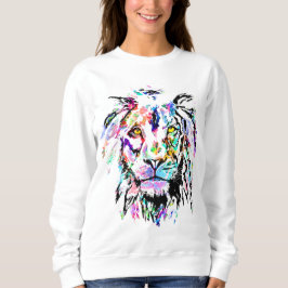 Colorful Lion Head Portret - Lion Sweatshirt