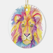 Colorful Lion Portret Keramisch Ornament (Links)