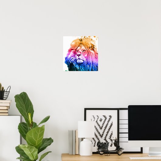 Colorful Lion Poster (Thuiskantoor)