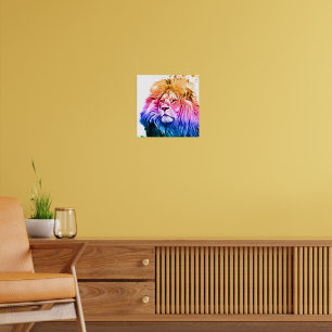 Colorful Lion Poster