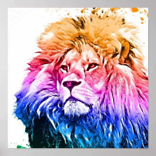 Colorful Lion Poster (Voorkant)