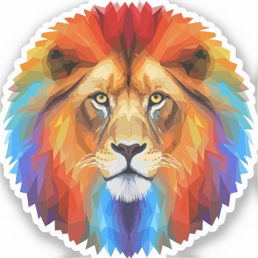 Colorful Lion Sticker (Voorkant)