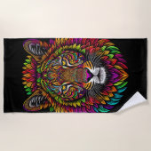 Colorful Lion Tekening Strandlaken (Voorkant)