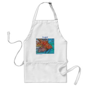 Colorful Lionfish "Glas in lood" Style Art! Standaard Schort