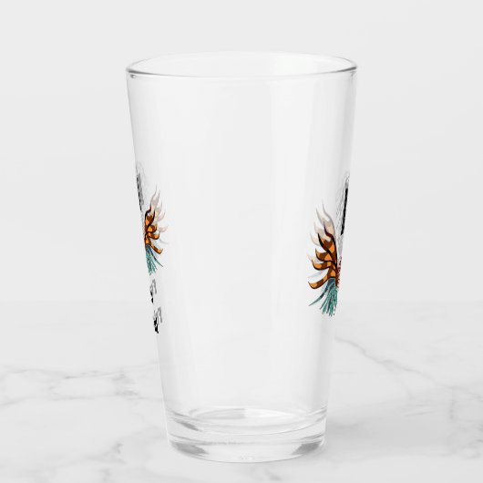 Colorful Lionfish Monogram Glas (Links)