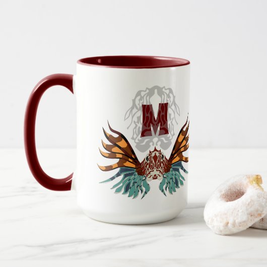 Colorful Lionfish Monogram Mok (Met donut)