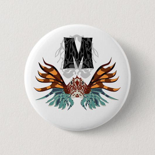 Colorful Lionfish Monogram Ronde Button 5,7 Cm (Voorkant)