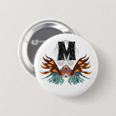 Colorful Lionfish Monogram Ronde Button 5,7 Cm (Voorkant /achterkant)