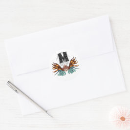 Colorful Lionfish Monogram Ronde Sticker
