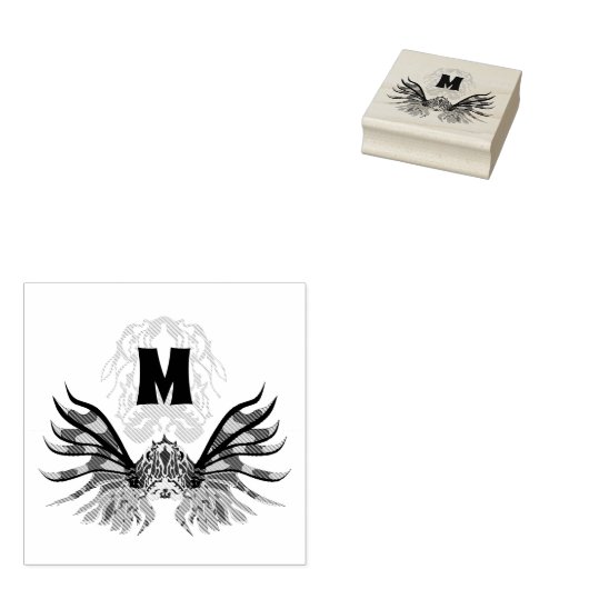 Colorful Lionfish Monogram Rubberstempel (Gestempeld)