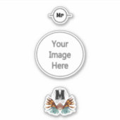 Colorful Lionfish Monogram Sticker (Voorkant)