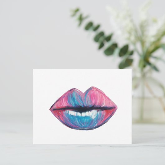 Colorful Lip Art Briefkaart (Staand voorkant)