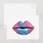 Colorful Lip Art Briefkaart (Voorkant / Achterkant)