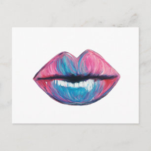 Colorful Lip Art Briefkaart