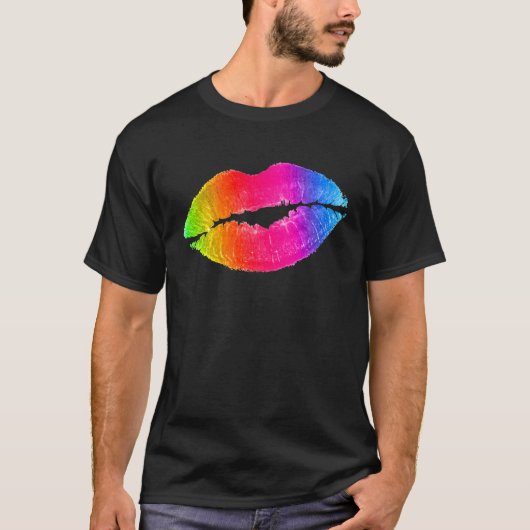 Colorful Lips Lipstick Makeup T-shirt (Voorkant)