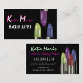 Colorful Lipsticks Makeup Artist Visitekaartje (Voorkant / Achterkant)