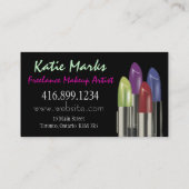 Colorful Lipsticks Makeup Artist Visitekaartje (Achterkant)