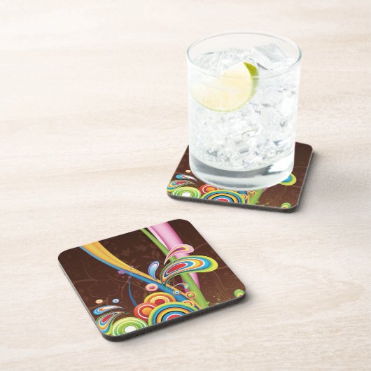 Colorful Liquid Reality Bier Onderzetter (Rechterzijde)