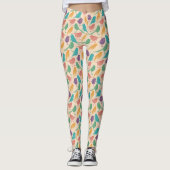 Colorful Little Birds Pattern Leggings (Voorkant)