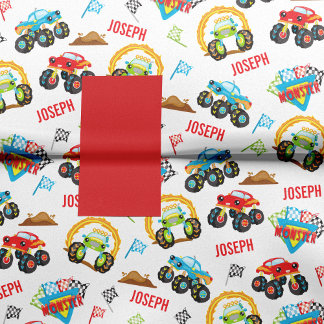Colorful Little Boy Monster Trucks Patroon Tissuepapier