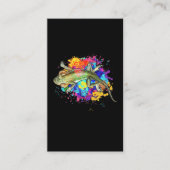 Colorful Lizard Splash Art Reptile Visitekaartje (Voorkant)