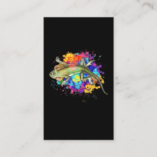 Colorful Lizard Splash Art Reptile Visitekaartje (Voorkant)