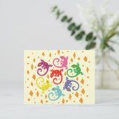 Colorful Lizards Briefkaart (Staand voorkant)