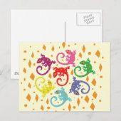 Colorful Lizards Briefkaart (Voorkant / Achterkant)