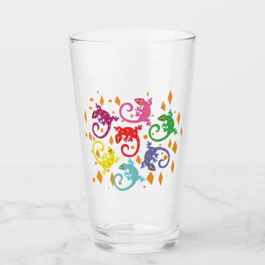 Colorful Lizards Glas (Voorkant)