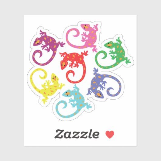 Colorful Lizards Sticker (Vel)