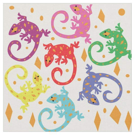 Colorful Lizards Stof (Close Up)
