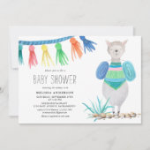 Colorful Llama-Baby shower Kaart (Voorkant)