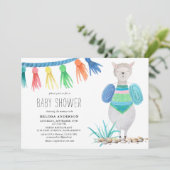Colorful Llama-Baby shower Kaart (Staand voorkant)