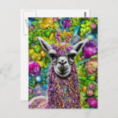 Colorful Llama-Briefkaart Briefkaart (Voorkant / Achterkant)