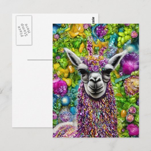 Colorful Llama-Briefkaart Briefkaart (Voorkant / Achterkant)