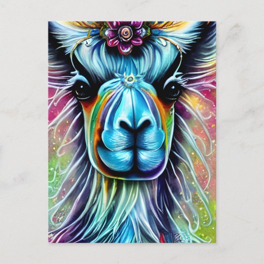 Colorful Llama-Briefkaart Briefkaart (Voorkant)