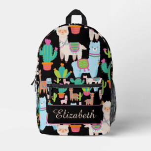 Colorful Llama en Cactus Pattern Bedrukte Rugzak