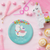 Colorful Llama Mama Baby shower 7" Bord (Feest)