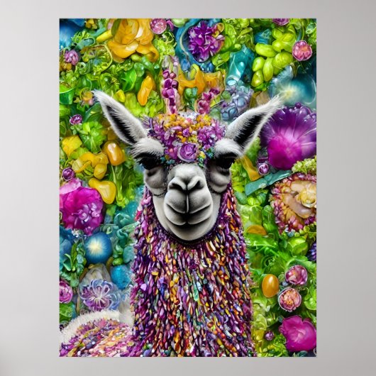 Colorful Llama Poster (Voorkant)