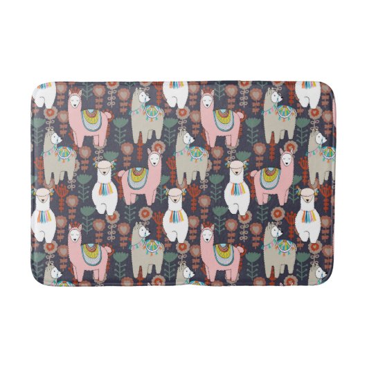 Colorful Llamas Pattern Badmat (Voorkant)