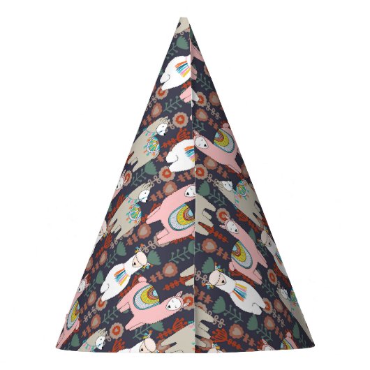 Colorful Llamas Pattern Feesthoedjes (Achterkant)